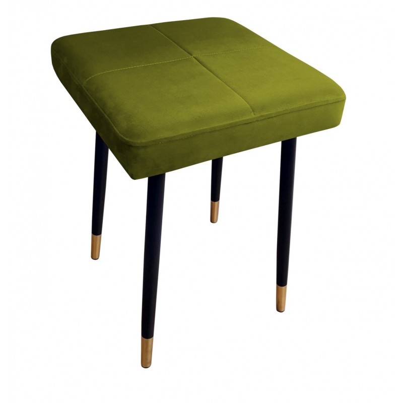 Taboret MAX BL75 oliwka podstawa czarna/złota