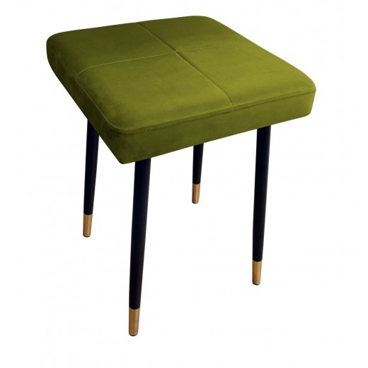 Taboret MAX BL75 oliwka podstawa czarna/złota