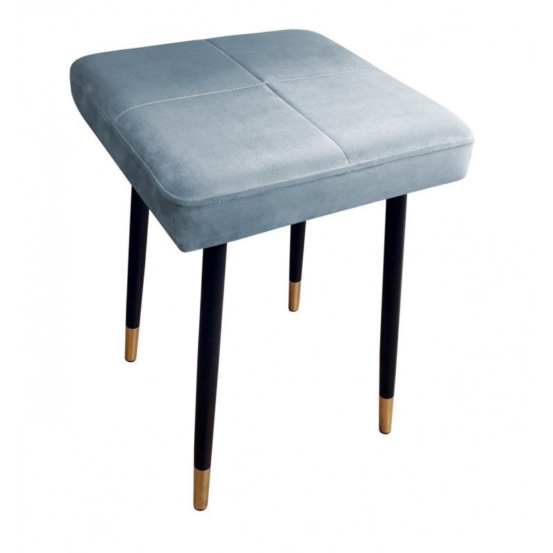 Taboret MAX BL06 szary błękit podstawa czarna/złota
