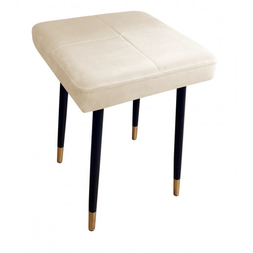 Taboret MAX MG50 kremowy podstawa czarna/złota