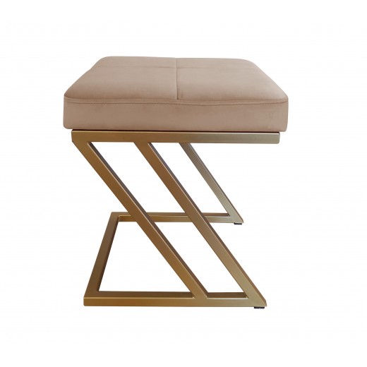 Pufa ZETA LOFT taboret podnóżek podstawa złota MG06