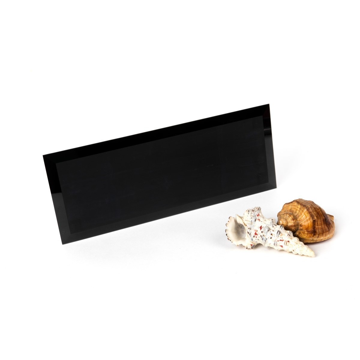 Płytka lustrzana fazowana szklana 25x10 cm lacobel czarna lakierowana cegiełka glamour