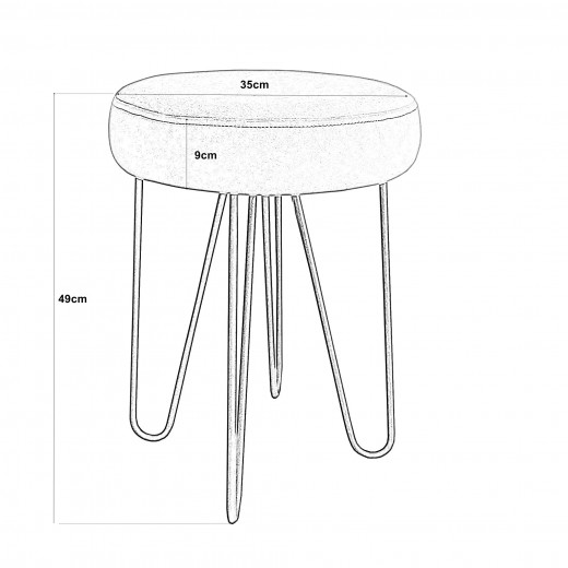 Taboret Venus HAIRPIN noga czarna BL75