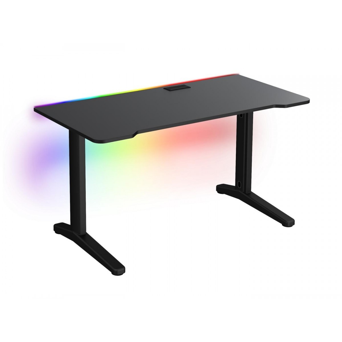 Biurko dla gracza ERGON XL czarne z LED na pilota i przelotką 68x138cm