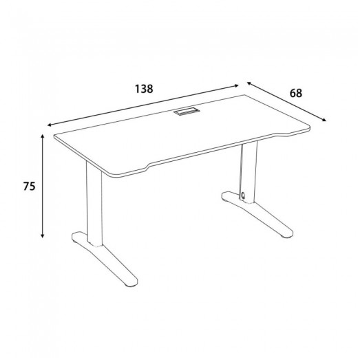  Biurko dla gracza ERGON XL czarne z LED na pilota i przelotką 68x138cm