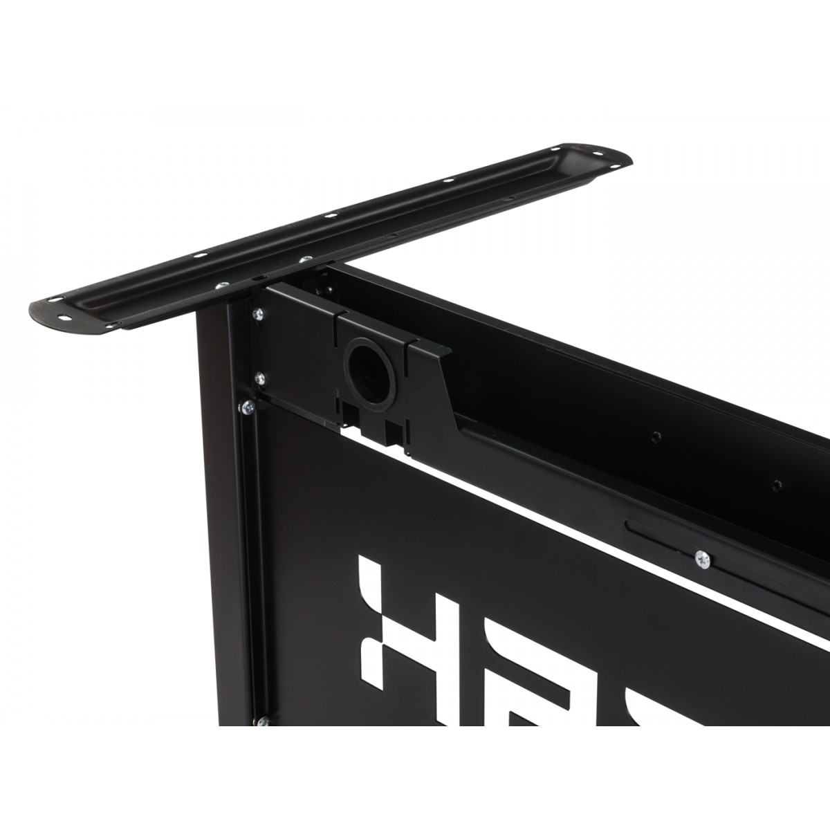  Biurko dla gracza ERGON XL czarne z LED na pilota i przelotką 68x138cm