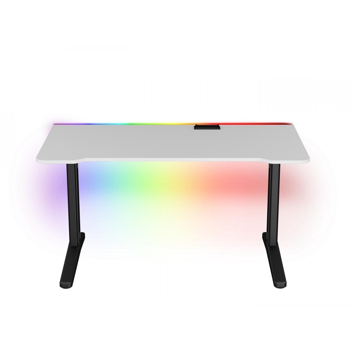  Biurko dla gracza ERGON XL białe z LED na pilota i przelotką 68x138cm