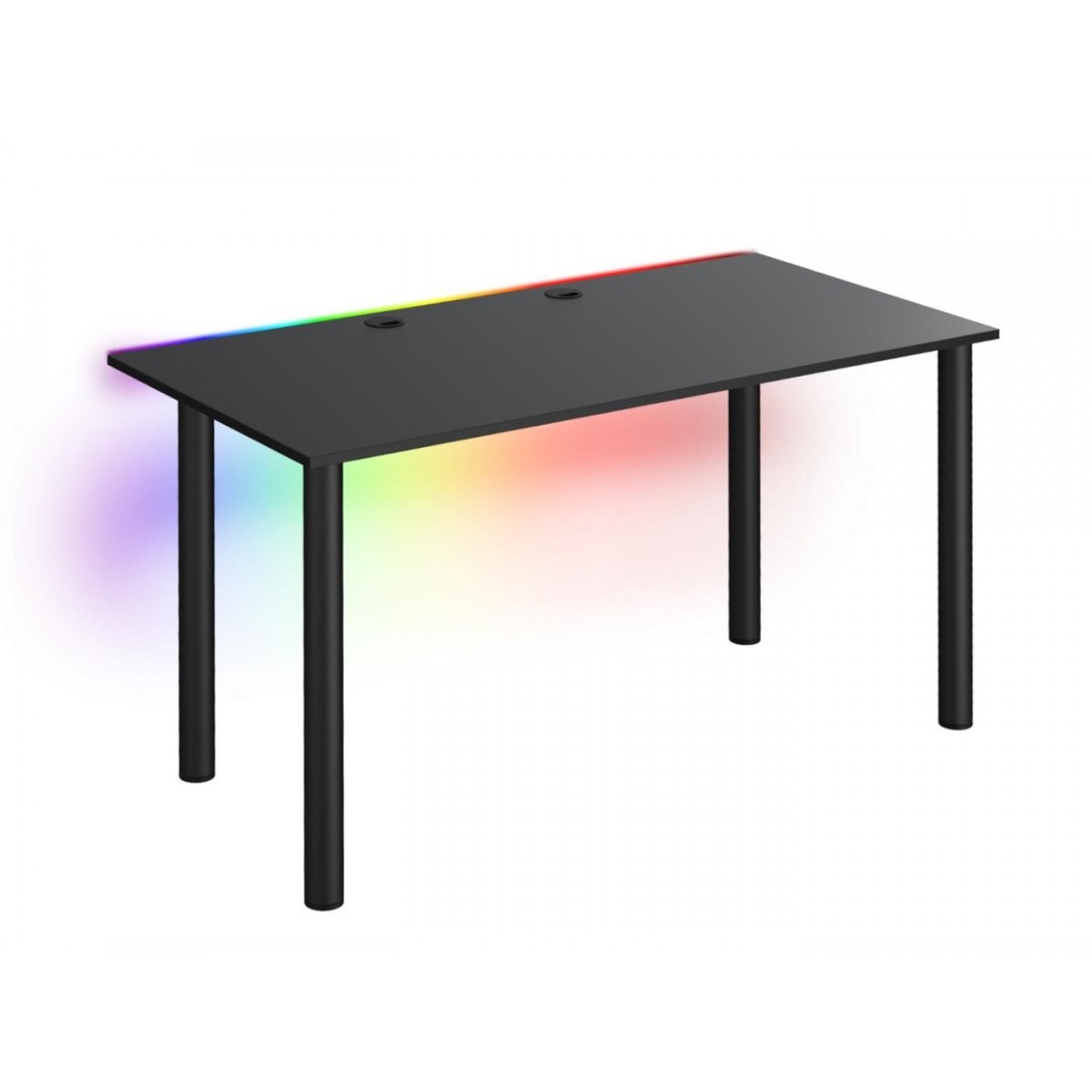 Tanie biurko dla gracza Basia XL czarne LED pilot przelotka 68x138cm