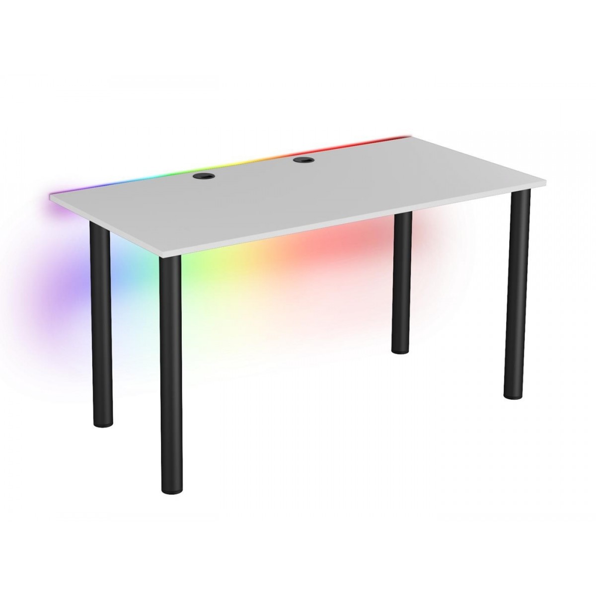 Tanie biurko dla gracza Basia XL białe LED pilot przelotka 68x138cm