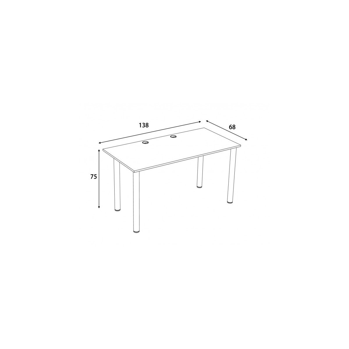  Tanie biurko dla gracza Basia XL białe LED pilot przelotka 68x138cm