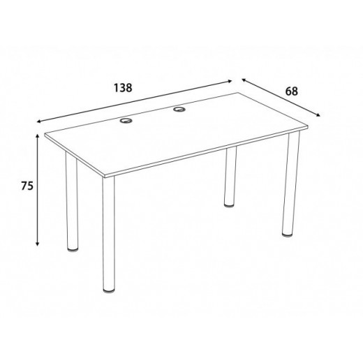  Tanie biurko dla gracza Basia XL białe LED pilot przelotka 68x138cm