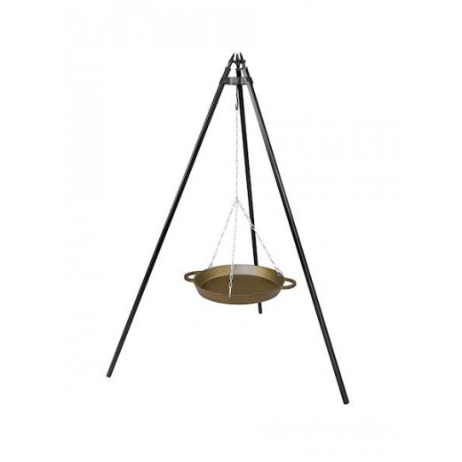 Trójnóg żeliwny ogrodowy przenośny do grilla + patelnia 60cm