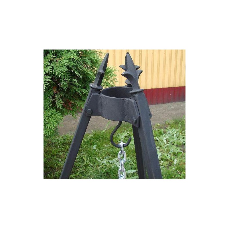 Trójnóg żeliwny ogrodowy przenośny do grilla + patelnia 40cm