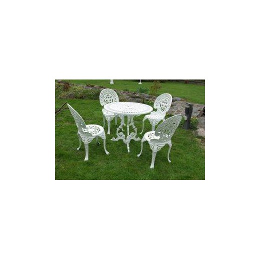 Stolik ogrodowy żeliwny biały 75cm