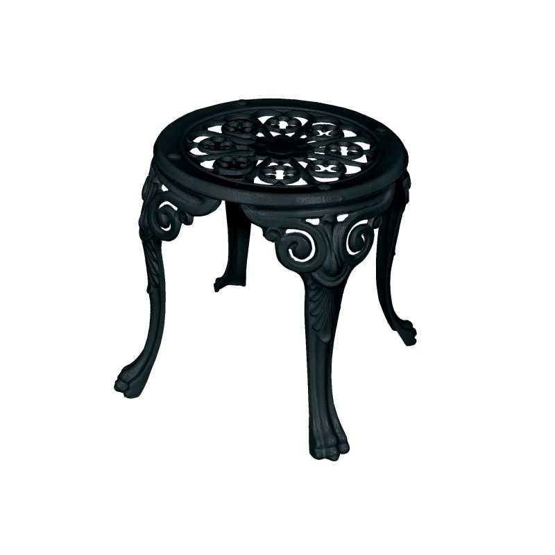 Krzesło ogrodowe żeliwne okrągłe metalowe stołek czarne