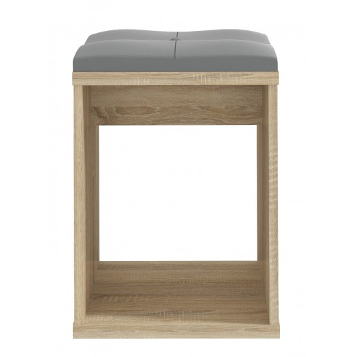 Nowoczesny Taboret do toaletki kosmetycznej dąb sonoma 35x35cm