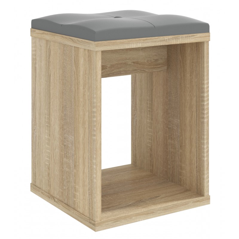 Nowoczesny Taboret do toaletki kosmetycznej dąb sonoma 35x35cm