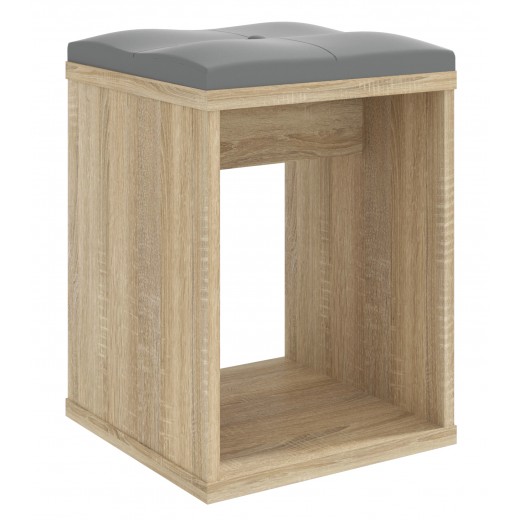 Nowoczesny Taboret do toaletki kosmetycznej dąb sonoma 35x35cm
