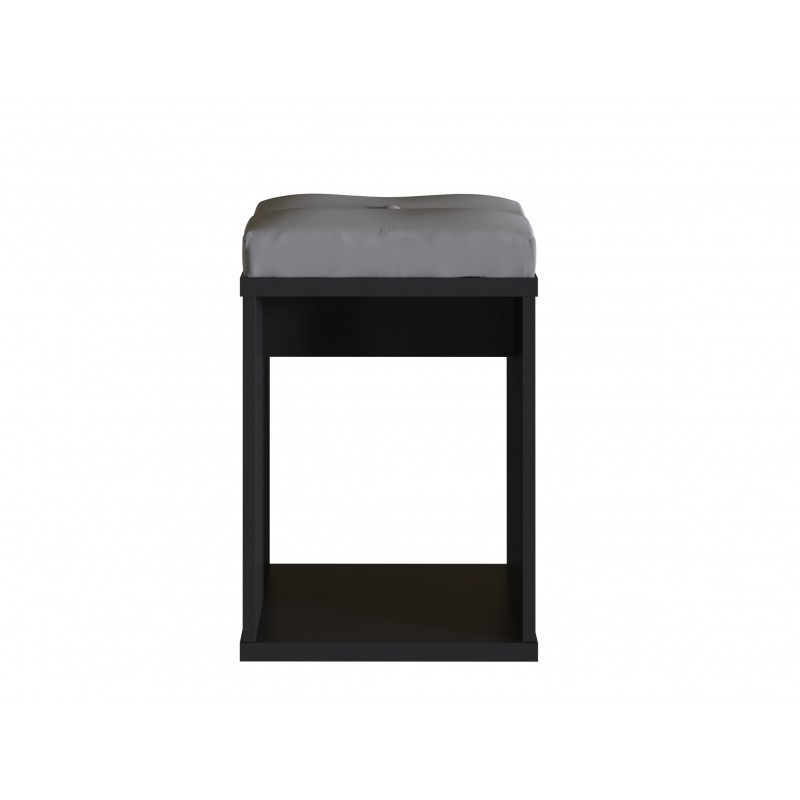 Nowoczesny Taboret do toaletki kosmetycznej czarny 35x35cm