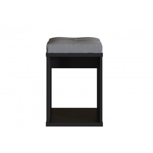 Nowoczesny Taboret do toaletki kosmetycznej czarny 35x35cm