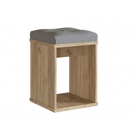 Nowoczesny Taboret do toaletki kosmetycznej dąb craft 35x35cm