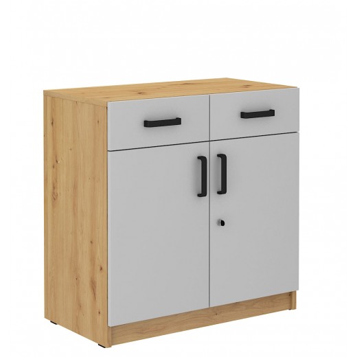 Szafka stojąca dolna Malta 105 2F 2S szara-dąb artisan