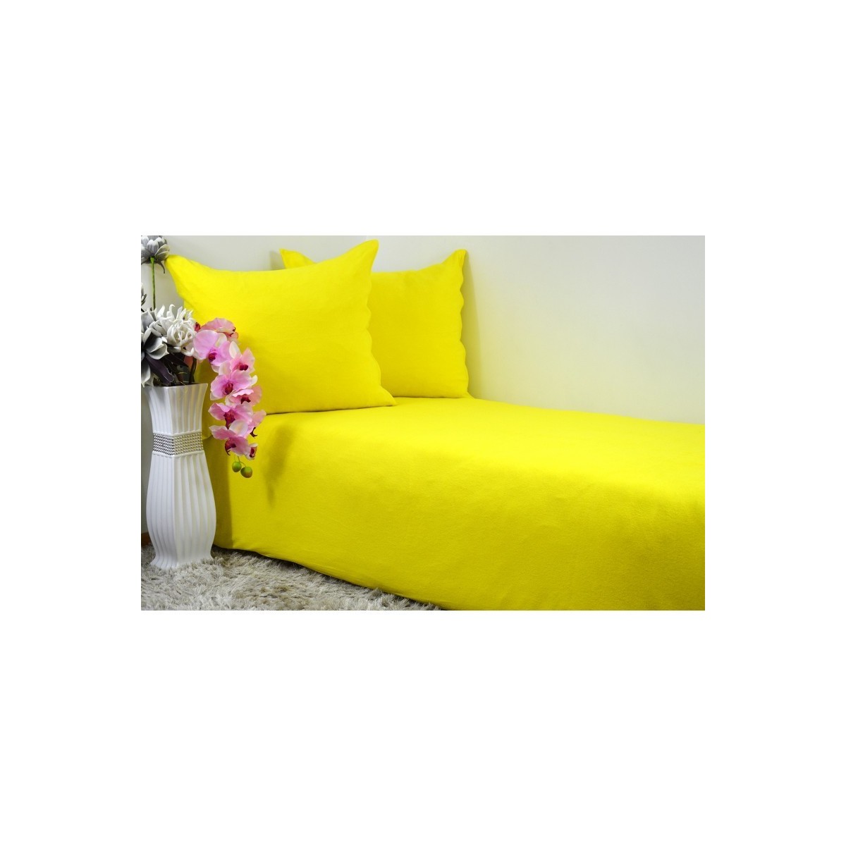  Pościel frotte gruba 140x200 2-częściowa żółta