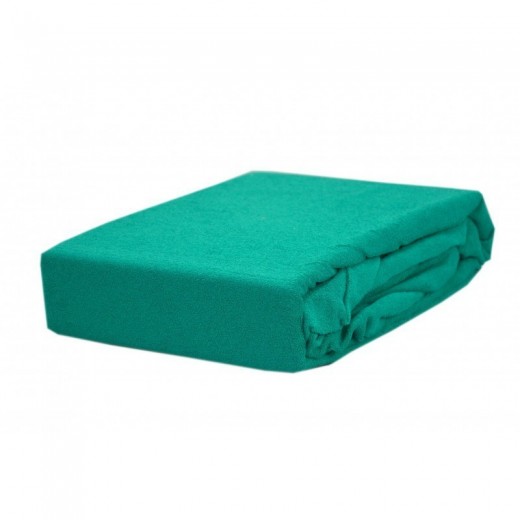 Prześcieradło frotte z gumką 180x200 grube zielone