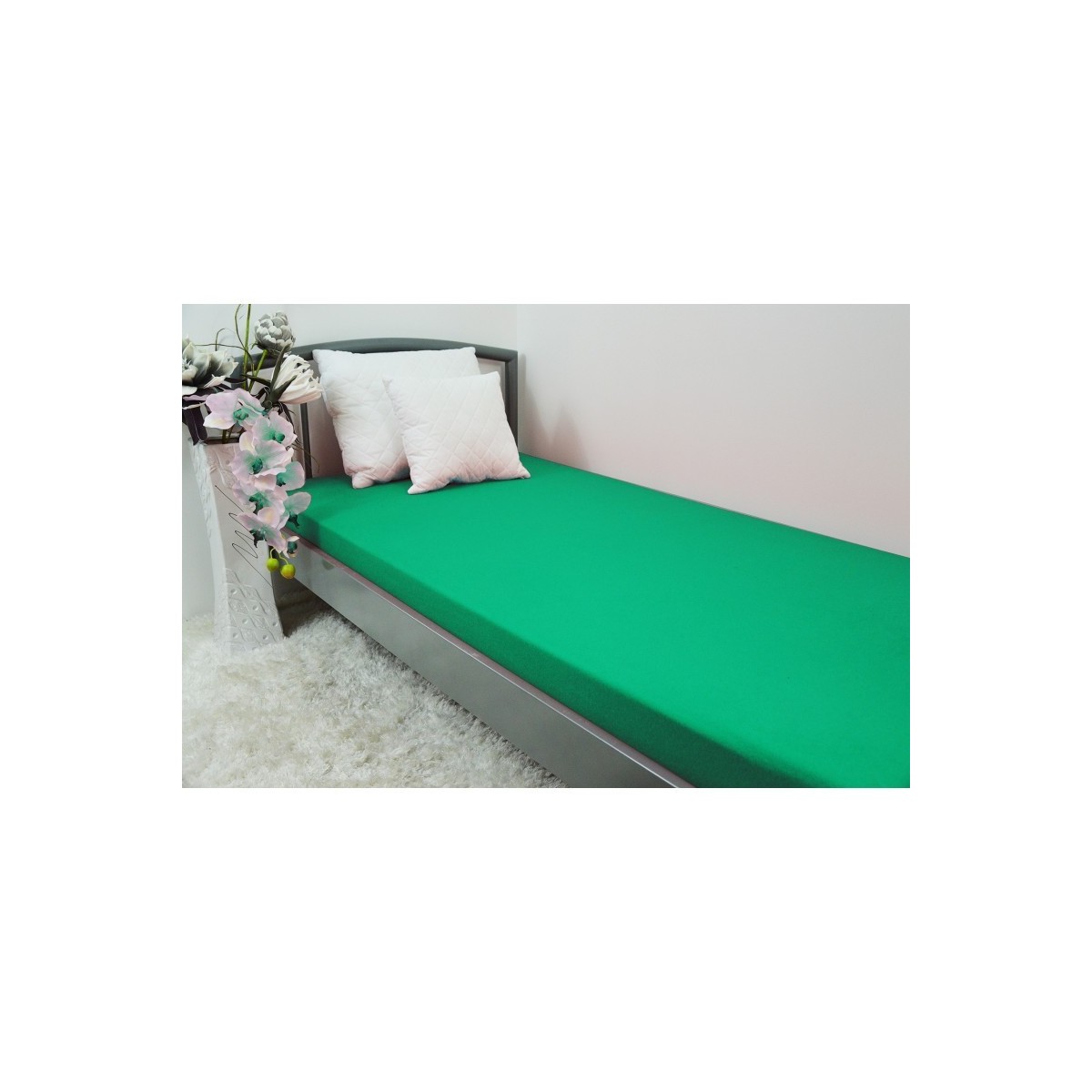  Prześcieradło frotte z gumką 180x200 grube zielone