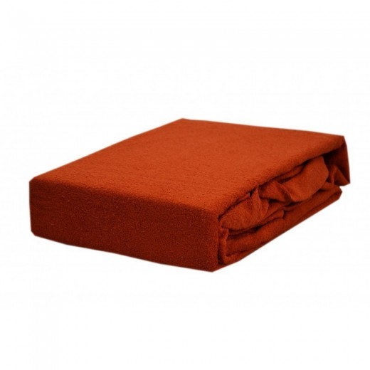 Prześcieradło frotte z gumką 200x220 grube rude
