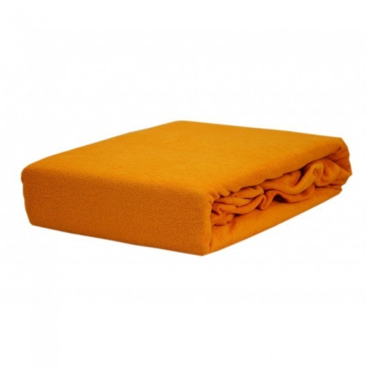 Prześcieradło frotte z gumką 140x200 grube złote