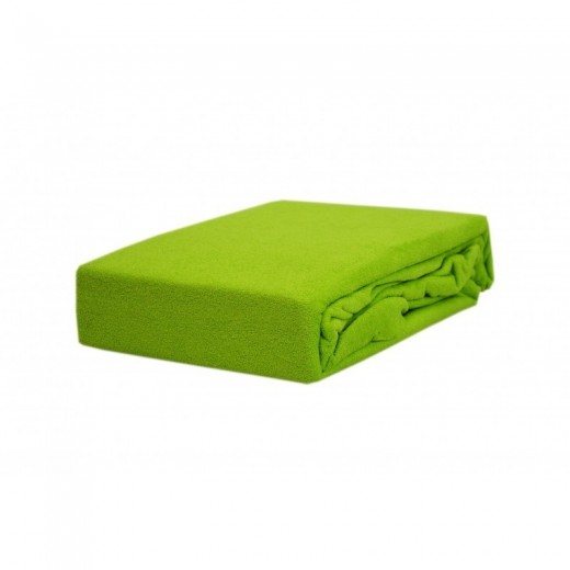 Prześcieradło frotte z gumką 160x200 grube limonkowe
