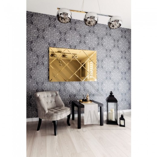  Płytki lustrzane fazowane szklane 200x200 cm Lustro złote z płytek