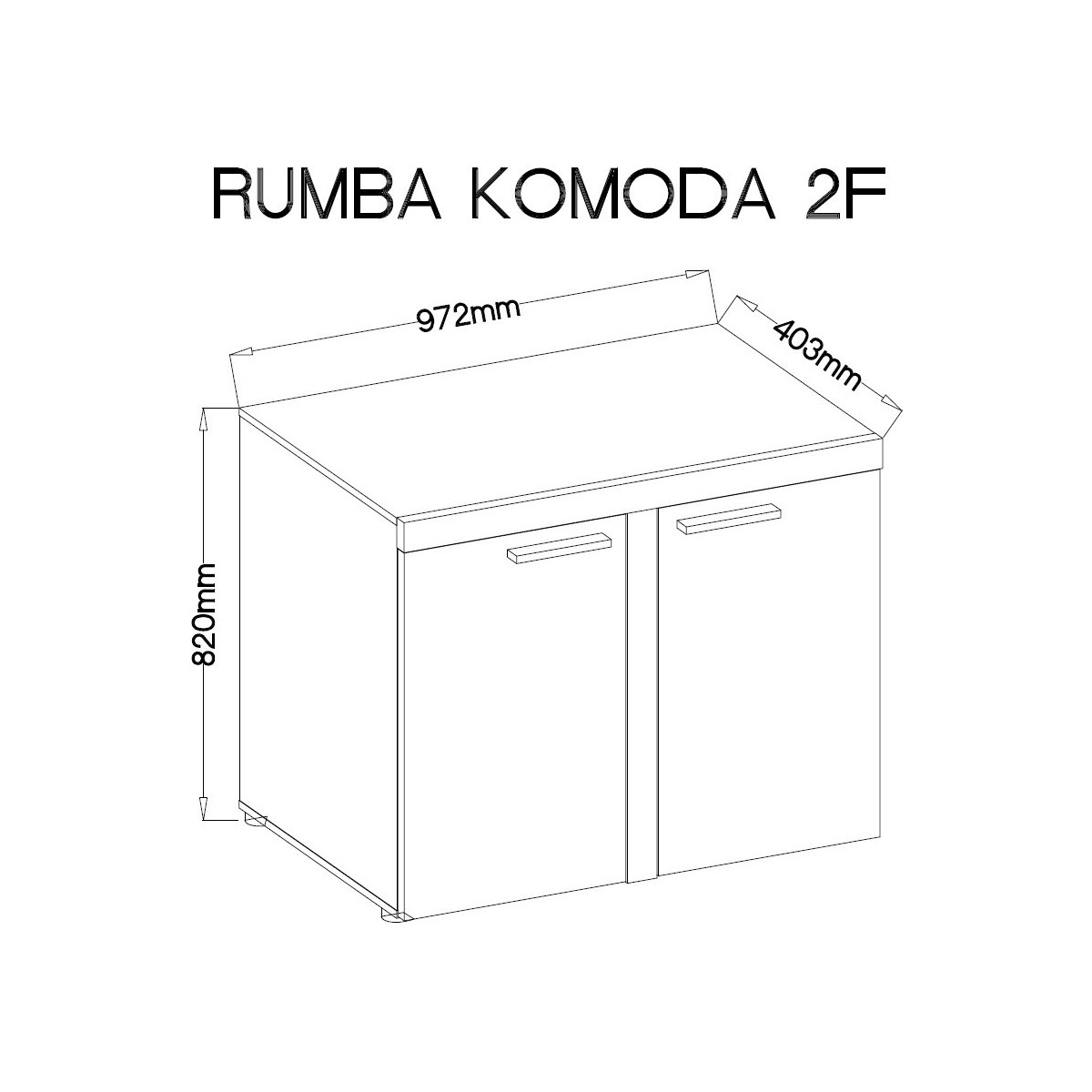Komoda Rumba 2F SO21 dąb sonoma 40x97cm