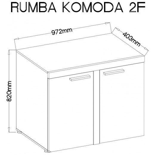 Komoda Rumba 2F DL21 dąb lefkas 40x97cm