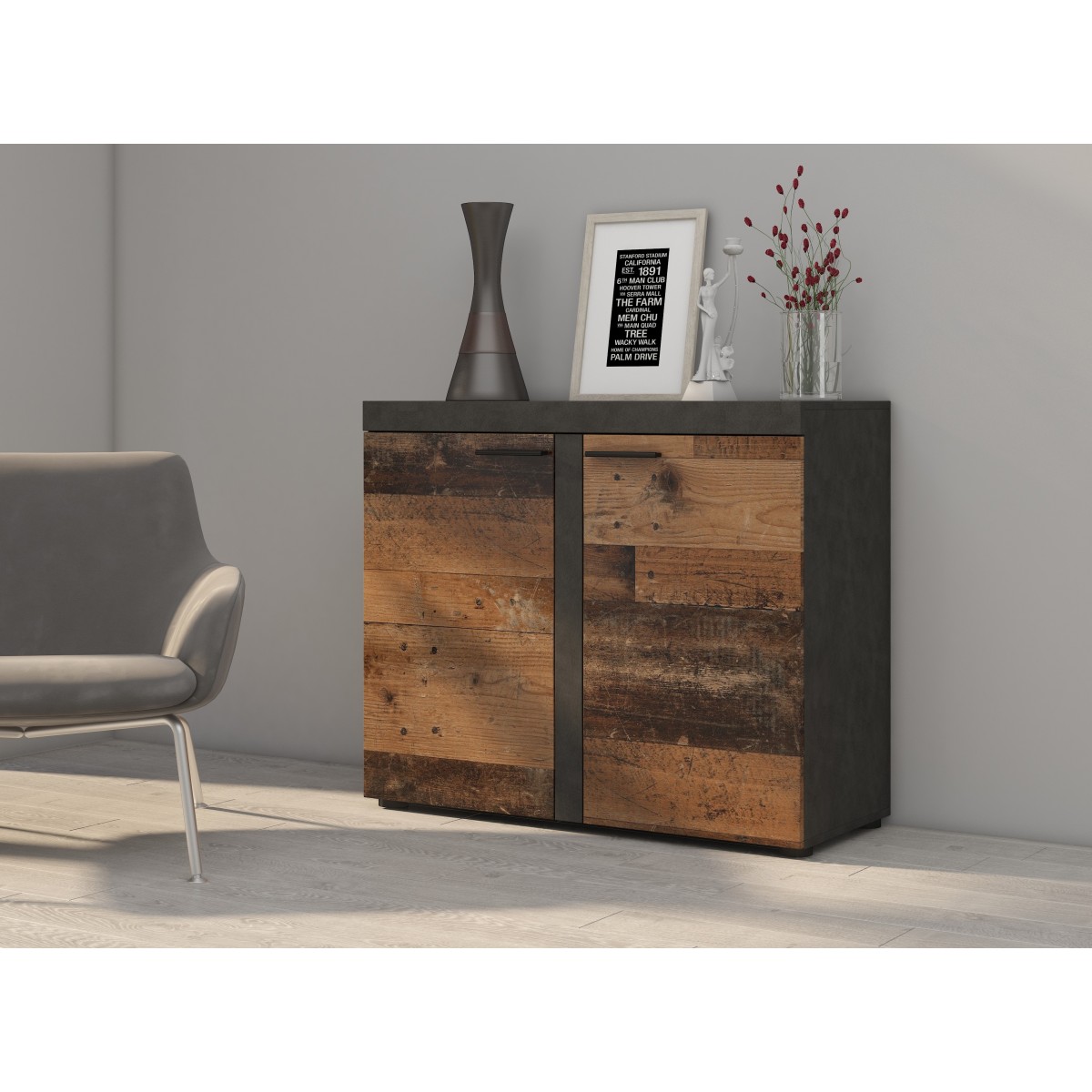 Komoda Rumba 2F OLDMAT21 stare drewno - matera 40x97cm