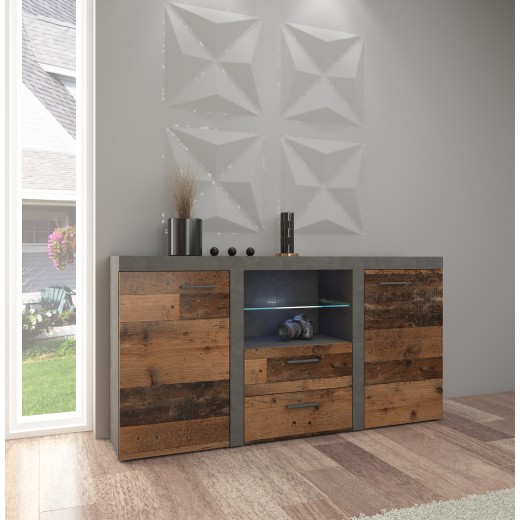 Komoda Rumba 2F2S OLDMAT20 stare drewno - matera 40x157cm