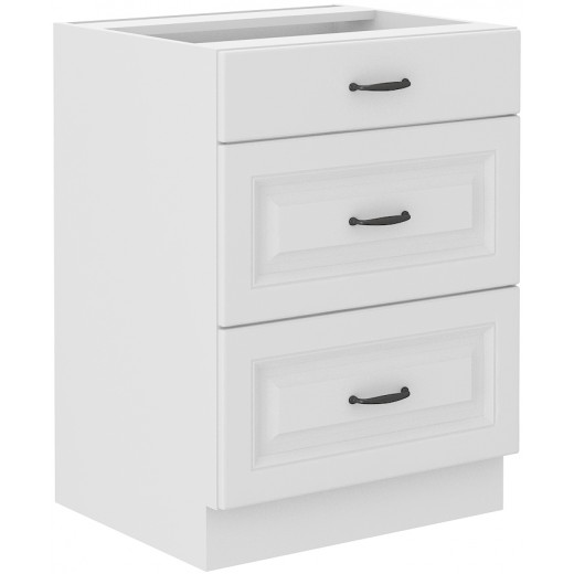Szafka kuchenna dolna 60 cm STILO 60D 3S BB WHWH biała MAT