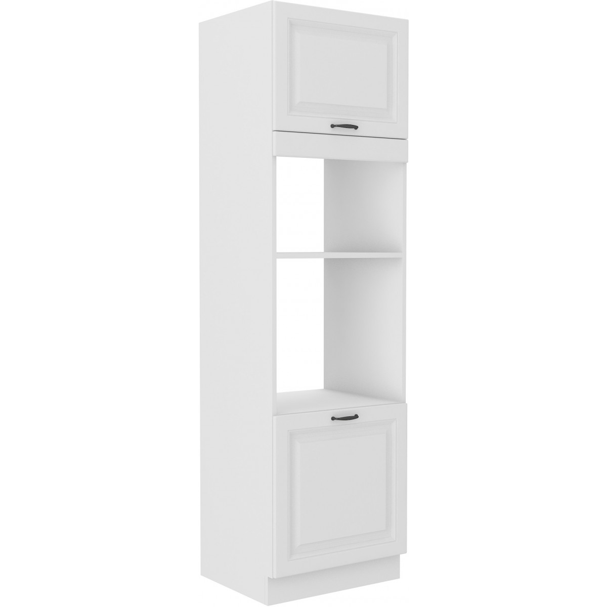 Szafka kuchenna dolna na piekarnik i mikrofalę 60 cm słupek STILO 60DPM 210 2F WHWH biała MAT