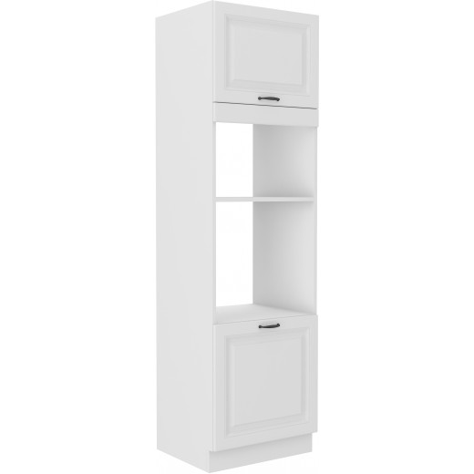 Szafka kuchenna dolna na piekarnik i mikrofalę 60 cm słupek STILO 60DPM 210 2F WHWH biała MAT