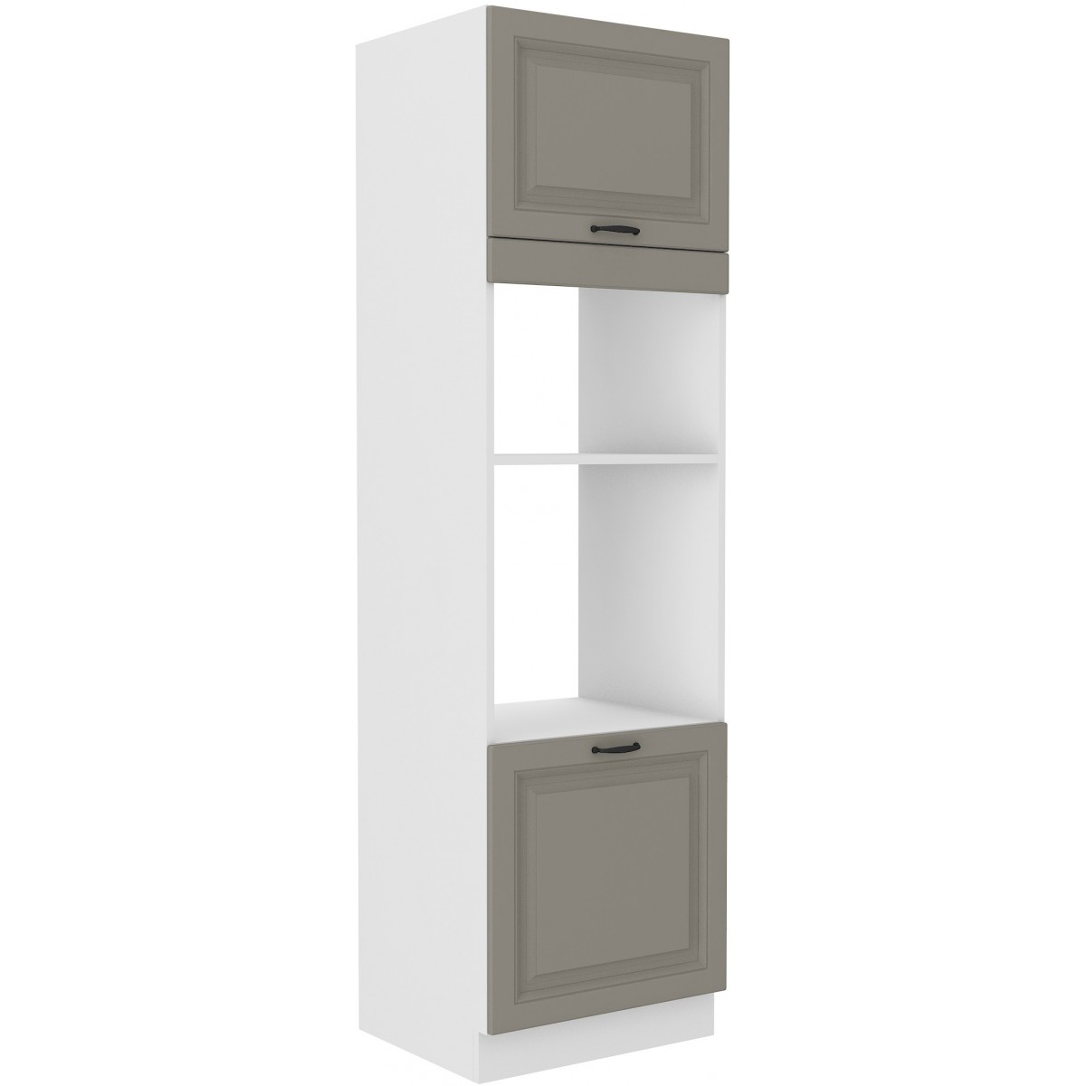 Szafka kuchenna dolna na piekarnik i mikrofalę 60 cm słupek STILO 60DPM 210 2F CGWH mat