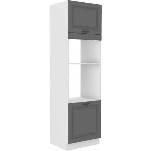Szafka kuchenna dolna na piekarnik i mikrofalę 60 cm słupek STILO 60DPM 210 2F DGWH mat