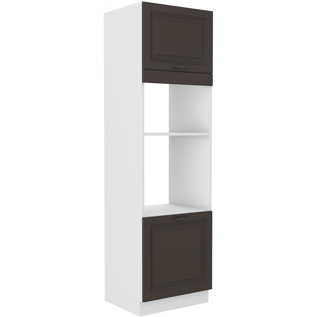 Szafka kuchenna dolna na piekarnik i mikrofalę 60 cm słupek STILO 60DPM 210 2F GWH mat