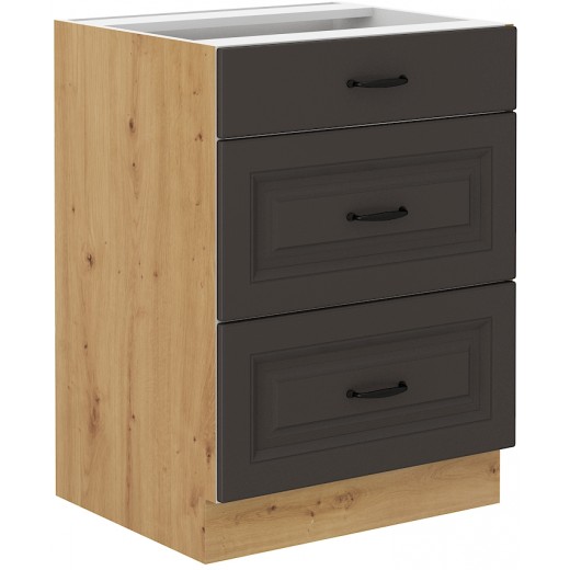 Szafka kuchenna dolna 60 cm STILO 60D 3S BB GRAR mat