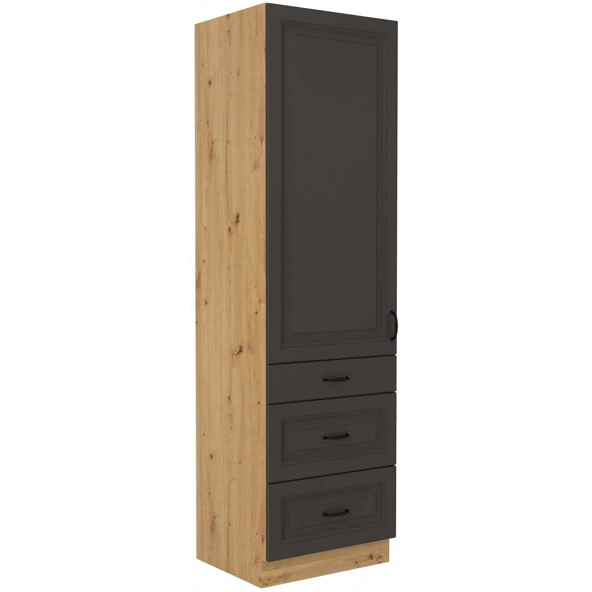 Szafka kuchenna dolna 60 cm słupek STILO 60DKS 210 3S 1F GRAR mat