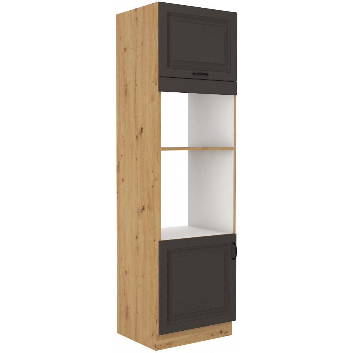 Szafka kuchenna dolna na piekarnik i mikrofalę 60 cm słupek STILO 60DPM 210 2F GRAR mat