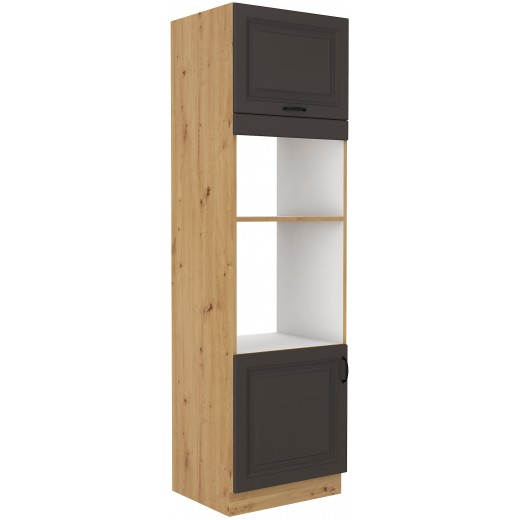 Szafka kuchenna dolna na piekarnik i mikrofalę 60 cm słupek STILO 60DPM 210 2F GRAR mat