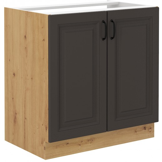 Szafka kuchenna pod zlew 80 cm grafitowa STILO 80ZL 2F BB GRAR