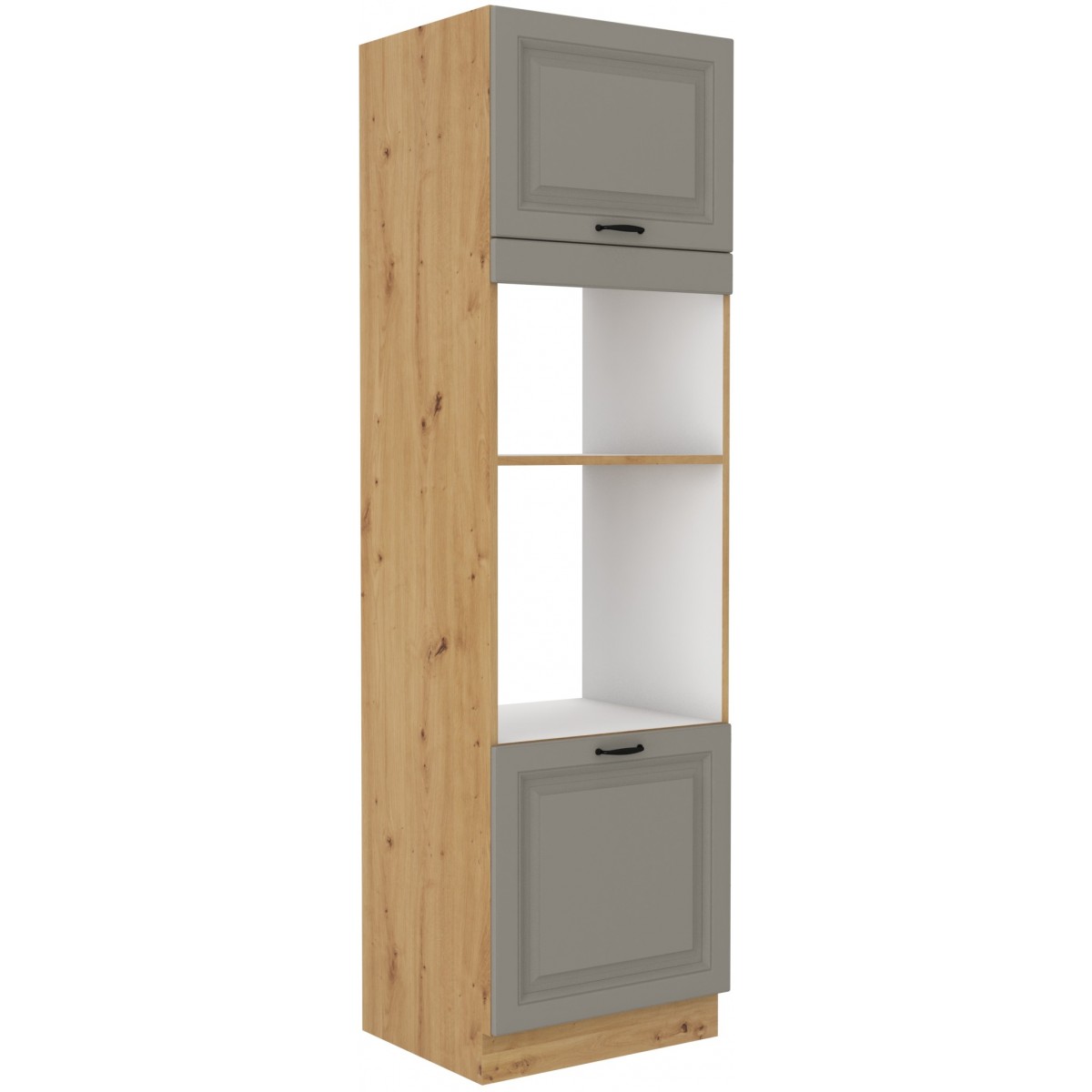 Szafka kuchenna dolna na piekarnik i mikrofalę 60 cm słupek STILO 60DPM 210 2F CGAR mat