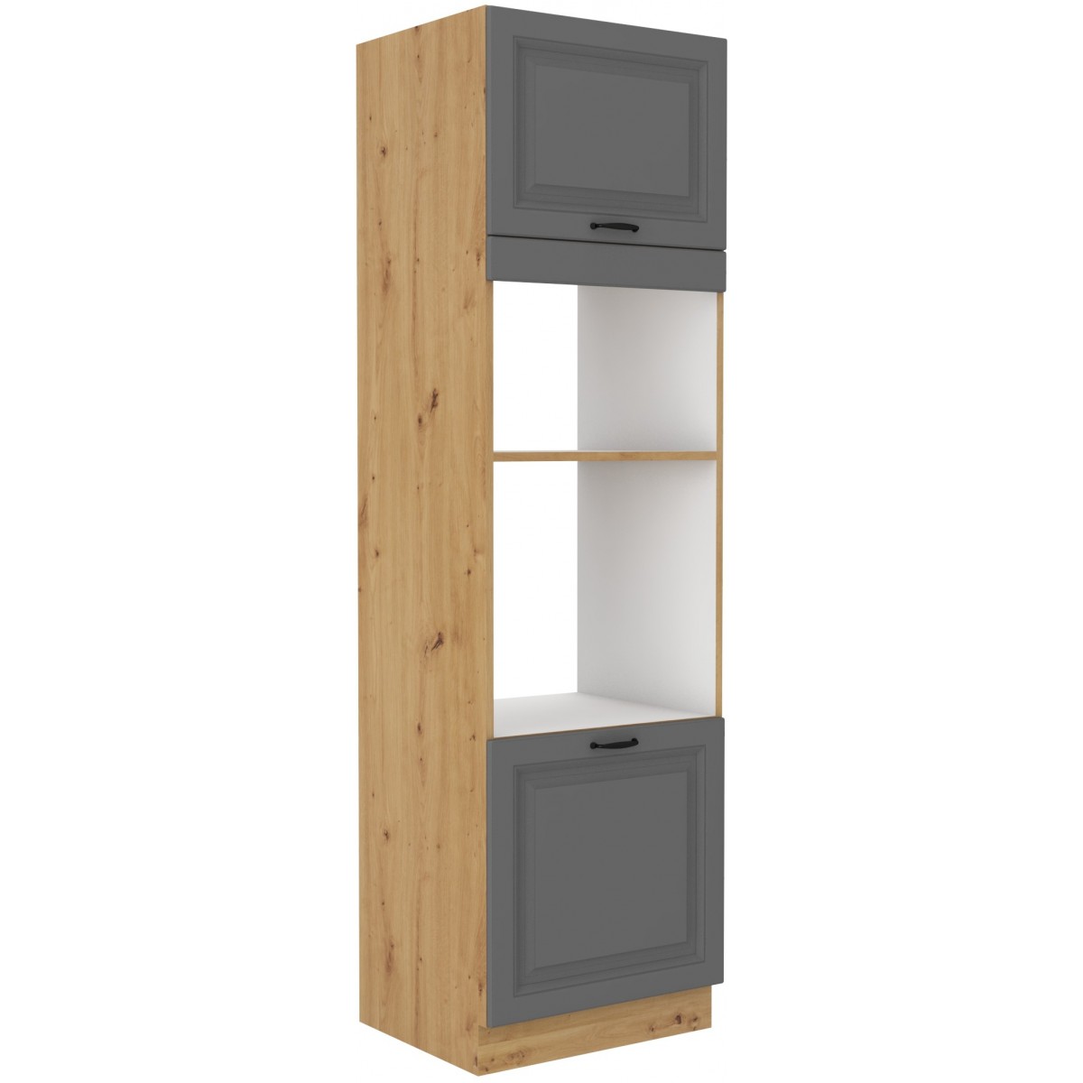 Szafka kuchenna dolna na piekarnik i mikrofalę 60 cm słupek STILO 60DPM 210 2F DGAR mat